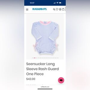 Ruffle Butts Blue and Pink Rash Guard One Piece